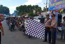 Kapolsek Tulang Bawang Tengah Secara Simbolis Melepas Ratusan Kendaraan Rolling Tander