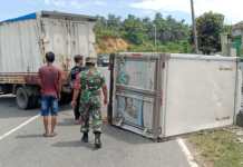 Kecelakaan Tunggal Terjadi Di Jalan Lintas Sumatera Pantai Hili