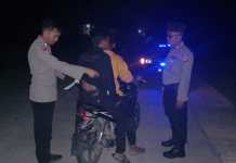 Antisipasi Terjadinya Balap Liar, Jajaran Polsek Mesuji Timur Melaksanakan KRYD Patroli di perbatasan Kecamatan Mesuji Timur dan Tanjung Raya